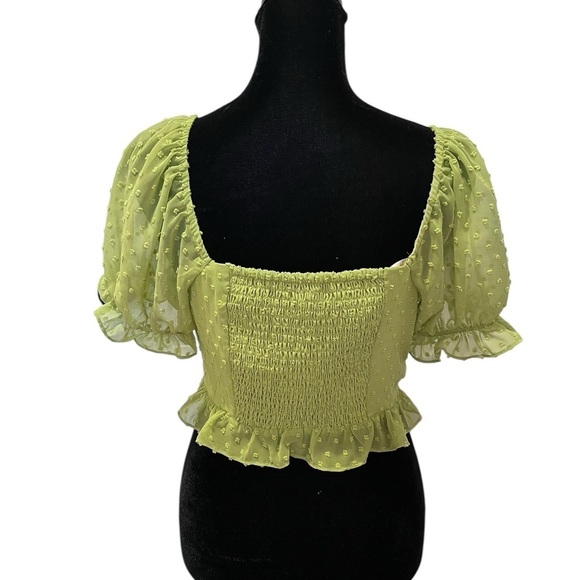 🧁BCBGeneration Puff Sleeve Tie Top Coquette Farm Boho Hippie Cottagecore Spring - Picture 2 of 12